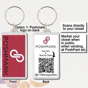 Poshmark Custom Keychain Shop My Closet Seller QR Code Swag PoshFest